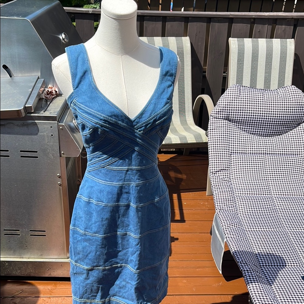 Blue Denim Sleeveless Dress